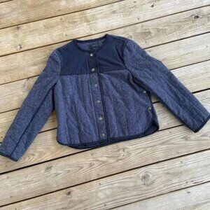 J Crew Quilted Fencing Jacket Coat Herringbone